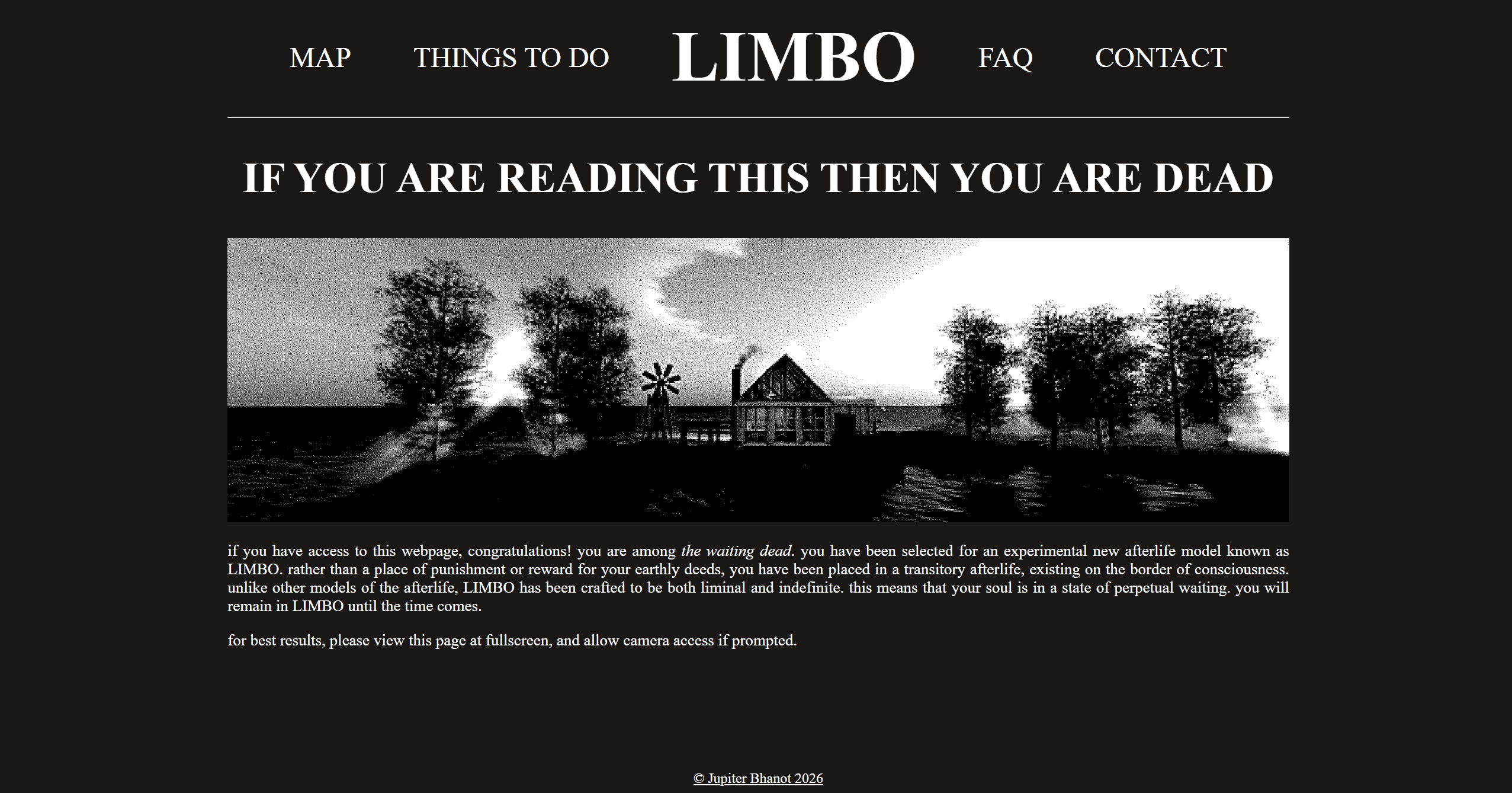 A screenshot of the LIMBO website.
