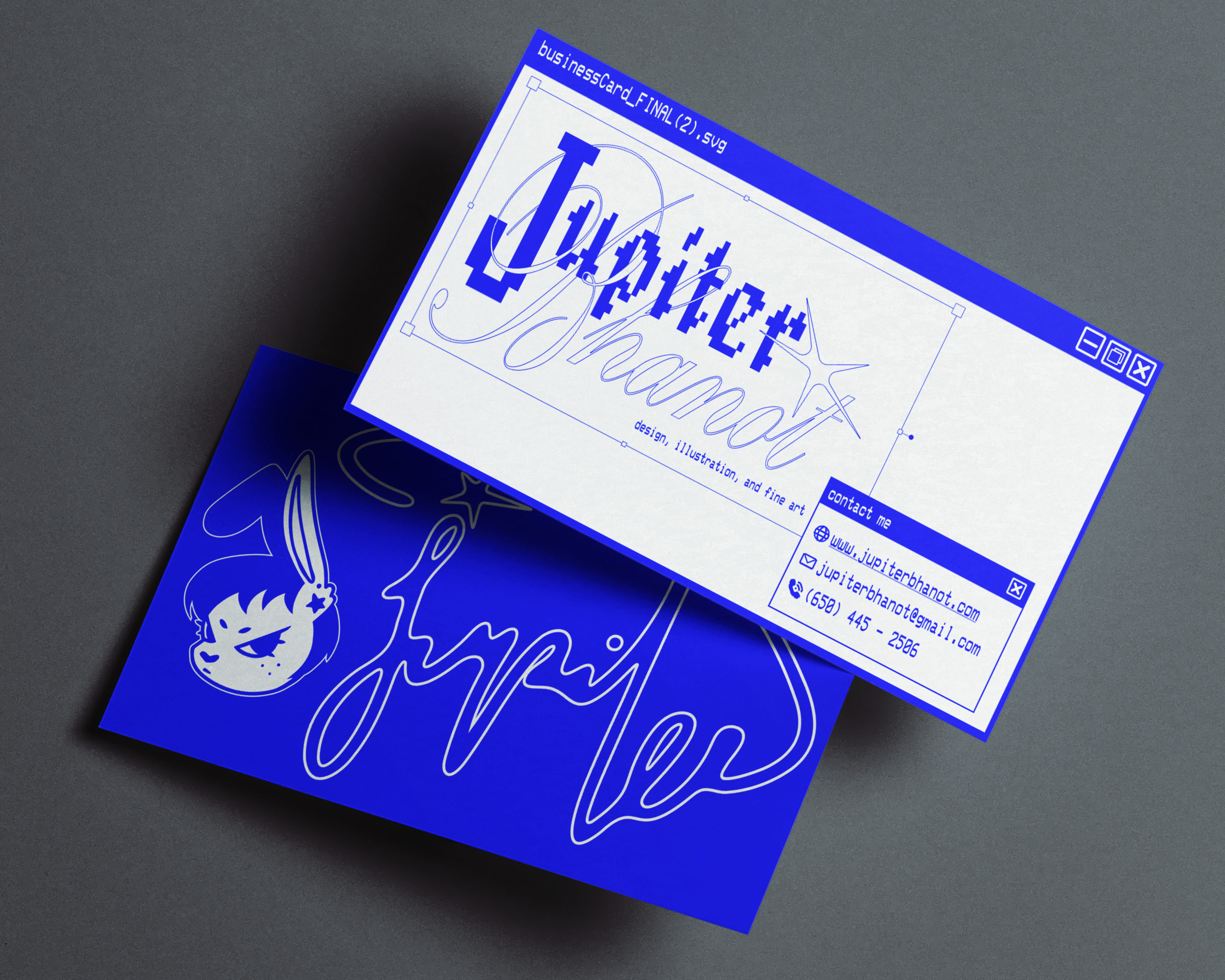 A mockup of a business card, showcasing the front and back designs.