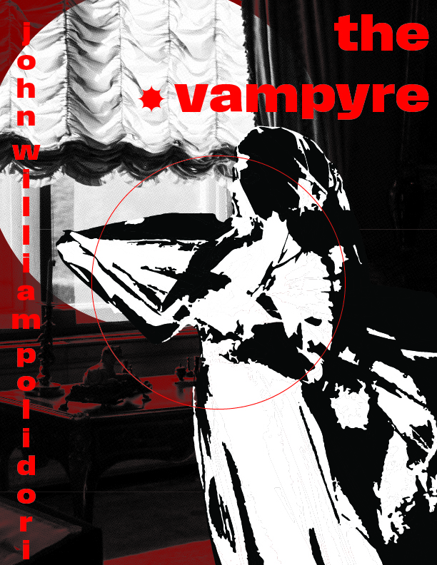 a book cover design for 'the vampyre' by john polidori